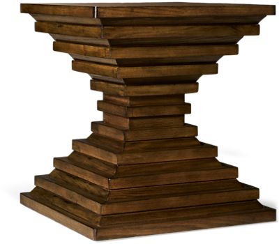 Hannodream End Table - Solid Hardwood Base - Bold Geometric Design