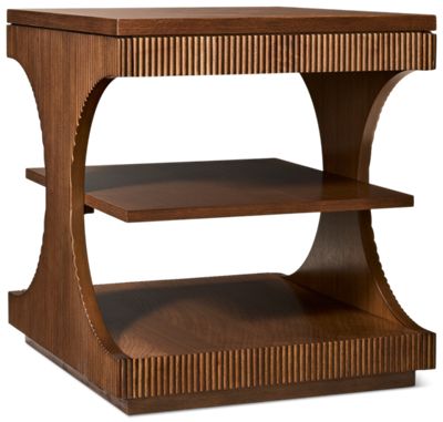 Manhattan Valley End Table - Two Open Shelves - Floating Middle Shelf - Modern Elegance