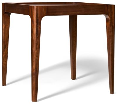 Soren Square End Table - Solid Walnut Tray-Style Top - Mid-Century Modern