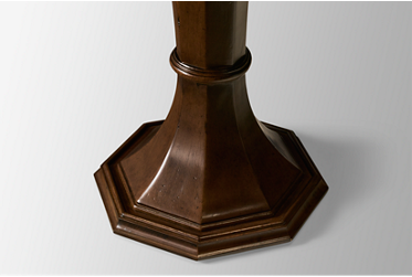 Arden Road Round Chairside Table - Satin Cherry Finish - Classic Details