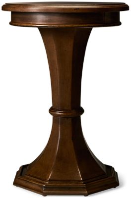 Arden Road Round Chairside Table - Satin Cherry Finish - Classic Details