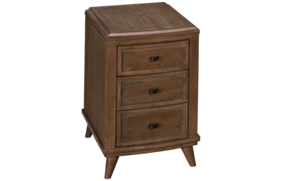 Hammary Oblique Chairside Table with 3 Drawers and Storage