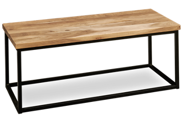 Ames Rectangular Coffee Table - Modern Industrial Style - Open Metal Base