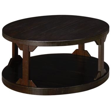 Ashley Rogness Cocktail, Ashley Rogness Rustic Brown Round Cocktail Table