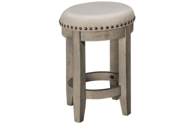 Windmere Round Stool with Nailhead