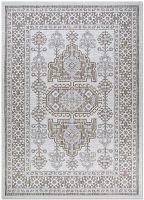 Charm Woodburn Outdoor Area Rug – Traditional – Machine Woven – Ivory/Sand