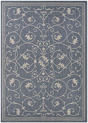 Palo Santo Ensenada Outdoor Area Rug – Traditional – Machine-Woven – Pool Blue/Floral