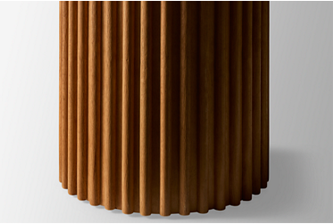 Auden Round End Table - Thick Round Top - Trendsetting Fluted Base