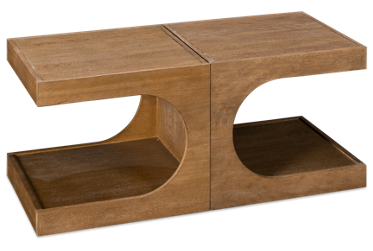 Dune 2 Piece Coffee Table Set - Chic Minimalist Design - Versatile Display Options - Antique Driftwood Finish
