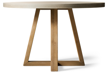 Gibson Round Dining Table - Solid Asian Hardwood - Contemporary Style - Space-Saving Design