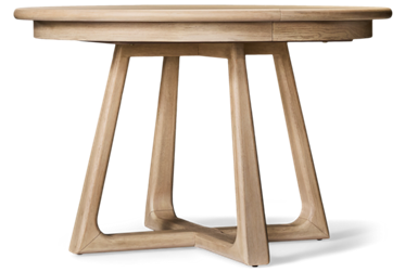 Carmella Round Dining Table - Angled X-Base - One 22" Extension Leaf - Contemporary Coastal
