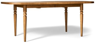 Eleanor Rectangular Dining Table - 18" Self-Storing Leaf - Turned Tapered Legs - Rounded Corners