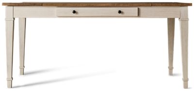 Skempton Dining Table With Storage - Distressed Two-Tone Design - Lift-Up Ends For Hidden Storage - Two Side Drawers