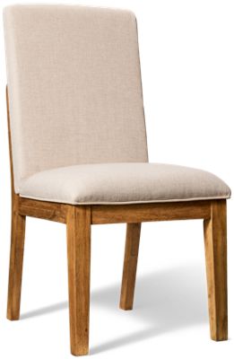 La Jolla Upholstered Side Chair - Solid Wood - Tall Back - Cushioned Seat - Square Legs - Rich Finish