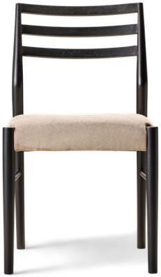 Primo Slat Back Side Chair - Modern Slat Ladderback Design - Comfortable Upholstered Seat