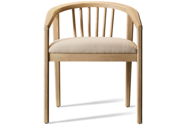 Carmella Spindle Back Arm Chair - Curved Back - Plush Upholstered Seat