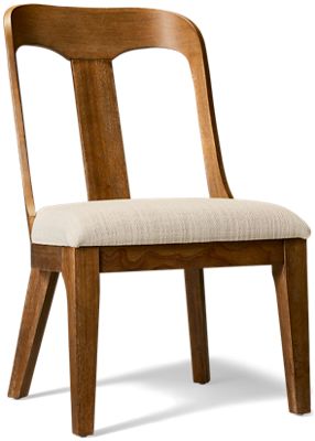 Harmony Twed Upholstered Side Chair - Curved Backrest - Arched Cutouts - Tapered Square Feet