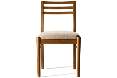 Hayleigh Upholstered Side Chair - Slat Back Design - Tapered Wooden Legs - Soft Chenille Fabric