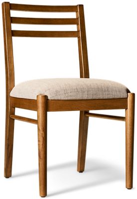Hayleigh Upholstered Side Chair - Slat Back Design - Tapered Wooden Legs - Soft Chenille Fabric