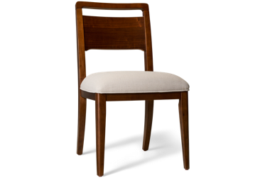 Delia Wood Back Side Chair - Soft 100% Polyester Upholstery Seat - Rich Walnut Finish
