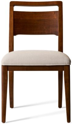 Delia Wood Back Side Chair - Soft 100% Polyester Upholstery Seat - Rich Walnut Finish