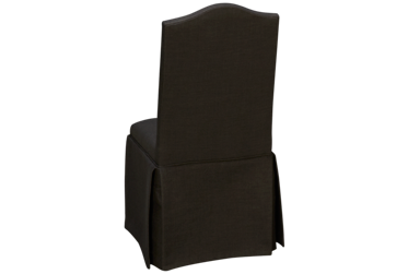 Tess Upholstered Side Chair - Chic Skirted Hem - Camel Back Design - Black Nailhead Trim - Durable Upholstery