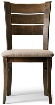 Shadow Upholstered Side Chair - Three Wide Curved Back Panels -  Gently Tapered Legs - Solid Birch Construction