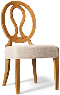 Birchaven Upholstered Side Chair - Oval Wooden Back with Portrait Cutout - Tapered Legs - Durable Upholstery