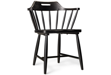 Country Living Spindle Arm Chair - Curved Spindle Back - Cutout Handle - Contoured Seat - Tapered Legs