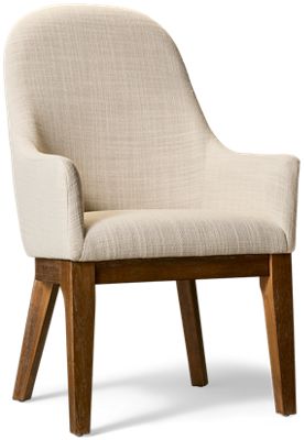 Harmony Twed Upholstered Arm Chair - Arched Backrest - Flared Arms - Tapered Square Feet