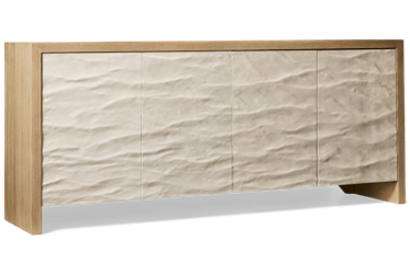 Coastal Living Oasis 4 Door Credenza - Sleek Design - Adjustable Shelves - Wire Management