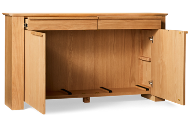 Transformer Nova Sideboard - 2 Drawers - 2 Storage Doors - Solid Hevea Wood - Slim Profile