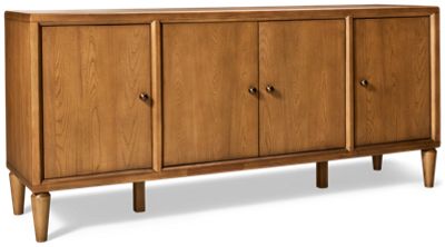 Eleanor Sideboard - 4 Storage Doors - Adjustable Shelves - Back Cutout For Wire Management - Metal Knobs - English Cottage Style