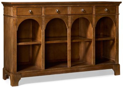 Trisha Yearwood Harmony Credenza - 3 Drawers - 4 Storage Compartments - Built-In Canister Lighting - Polished Platinum Hardware