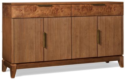 Manhattan Valley Credenza - 2 Felt-Lined Drawers - 4 Storage Doors - Adjustable Shelves - Wire Management - Silverware Tray