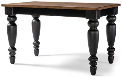 Country Living Chimney Leg Counter Table - Traditional Style - Bold Turned Legs - Rectangular Top - Two Extension Leaves