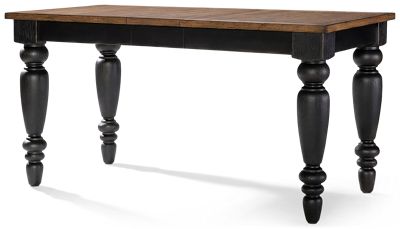 Country Living Chimney Leg Counter Table - Traditional Style - Bold Turned Legs - Rectangular Top - Two Extension Leaves