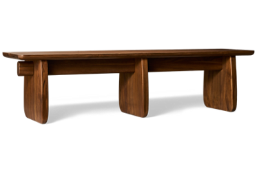 Nova Bench - Solid Asian Hardwood - Lightly Stained Teak - Distinctive Curved Supports - Versatile Design