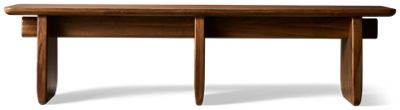 Nova Bench - Solid Asian Hardwood - Lightly Stained Teak - Distinctive Curved Supports - Versatile Design