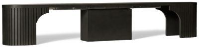 Transformer Round Extendable Dining Bench - Fluted Design - Innovative Sliding Mechanism - Rounded Ends - Built-In Panel Storage - Seats up to 4