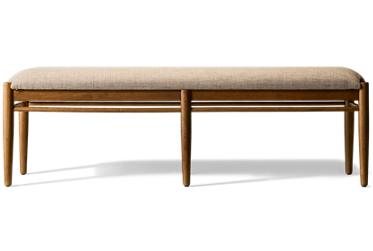 Hayleigh Upholstered Bench - Tapered Wooden Legs - Chenille Fabric - Contemporary Casual Dining