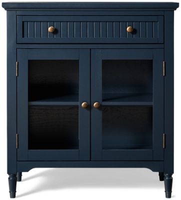 Westport Small Server - 2 Glass-Front Doors - One Beadboard Drawer - Spacious Shelves - Antique-Style Metal Knobs