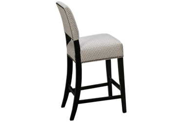 Hadley Counter Stool - Nailhead Trim Accents - Tapered Square Legs - Solid Asian Hardwood - Durable Performance Fabric - 24" Seat Height