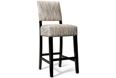 Hadley Counter Stool - Fully Upholstered Textured Stripe Print - Durable Fabric - Nailhead Trim - 24" Seat Height