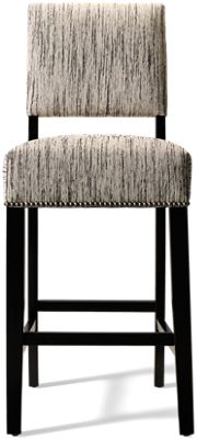 Hadley Counter Stool - Fully Upholstered Textured Stripe Print - Durable Fabric - Nailhead Trim - 24" Seat Height