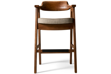 Mia Bar Stool With Arms - Solid Hardwood Construction - Cushioned Seat - Versatile Design