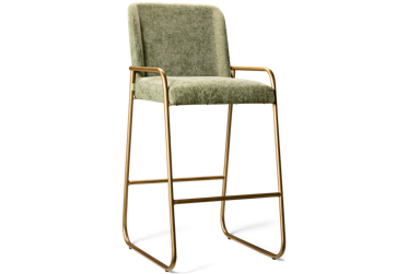 Sahara Bar Stool - 30" Seat Height - Soft Upholstery - Tubular Metal Base