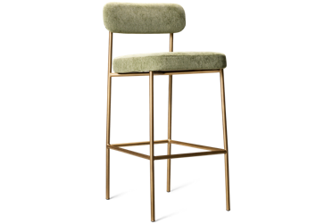 Sahara Bar Stool - 30" Seat Height - Upholstered Backrest - Tubular Metal Base - Functional Elegance