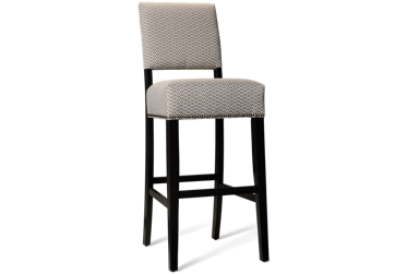 Hadley Bar Stool - Nailhead Trim Accents - Tapered Square Legs - Solid Asian Hardwood - Durable Performance Fabric - 30" Seat Height