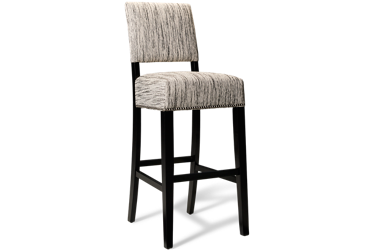Hadley Bar Stool - Fully Upholstered Textured Stripe Print - Durable Fabric - Nailhead Trim - 30" Seat Height